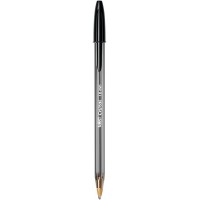 Bic Stylo a bille Pointe large Encre Noire Corps plastique transparent a capuchon & Cristal Fun Stylos-B