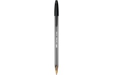 Bic Stylo a bille Pointe large Encre Noire Corps plastique transparent a capuchon & Cristal Fun Stylos-B