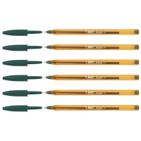 BIC Lot de 6 Stylos bille CRISTAL FINE Pointe Fine Vert