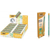 Lot de 20 : BIC Plast-Office Gommes Blanches - Ecriture Evolution Original Crayons a Papier avec Gomme Integree - 50% De Mati