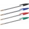 BIC Cristal Original Stylos-Bille Pointe Moyenne (1,0 mm) - Couleurs Assorties, Un Paquet de 4