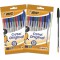 BIC Velleda Feutres pour Tableau Blanc Effacables a  Sec Pointe Conique Large, Etui Carton de 4 & Cristal Original Stylos-Bille 