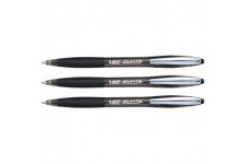 BIC Lot de 3 Stylos bille ATLANTIS SOFT pointe moyenne 1 mm noir