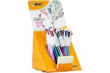 Bic 4 Colours Shine Stylo-Bille Gencode Boite de 20 Noir/Bleu/Rouge/Vert