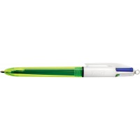 BIC 4 COULEURS FLUO STYLO BILLE - JAUNE POINTE 1.6