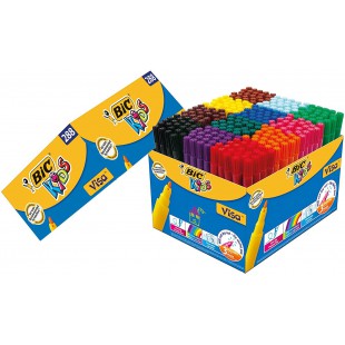 BIC Kids Visa Feutres de Coloriage a  Pointe Fine - Couleurs Assorties, Classpack de 288