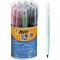 BIC Kids Ecriture Visaquarelle Feutres de Coloriage avec Pointe Pinceau - Pot de 18 & Kids Aquacouleur Crayons de Couleur Aquare