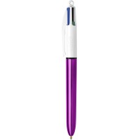 BIC Deutschland 4 COLOURS SHINE 1 stylo Blanc/violet metallise 4 couleurs classiques
