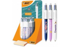 BIC 4 Couleurs Messages Stylos-Bille Retractables Pointe Moyenne (1,0 mm) - Decors Assortis, Tubo de 30