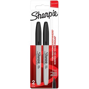 Sharpie marqueurs indelebiles | pointe fine | encre noir permanent | Lot de 2