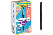 Paper Mate Flair Feutres de Coloriage, pointe moyenne (0,7 mm), noir, lot de 36