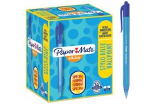 Paper Mate InkJoy 100 RT Boite de 100 Stylos-billes retractable pointe moyenne 1,0 mm Bleu