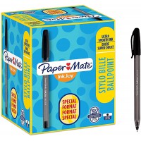 Papermate (S0977410) Stylos-Bille Paper Mate Inkjoy 100St, Pointe Moyenne, Noir, Lot de 100
