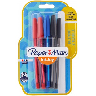 Paper Mate Inkjoy Lot de 8 stylos a bille assortis 100