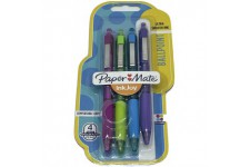 PaperMate Inkjoy 1968178 Lot de 4 stylos a bille avec encre ultra lisse Magenta, citron vert, turquoise et violet