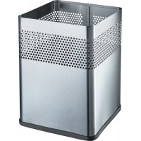 h2515900 carree en acier inoxydable Corbeille a  papier 18 l - Argent