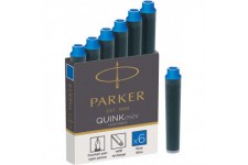 Parker cartouches d'encre pour stylo plume | courtes | encre bleue QUINK | lot de 6