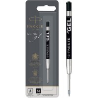 Parker recharges pour stylo gel | pointe moyenne (0,7 mm) | encre noire QUINK | lot de 1