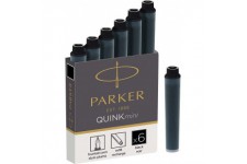 Parker Quink 6 cartouches courtes stylo plume, encre noire