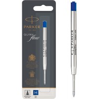 Parker recharges pour stylo bille | pointe moyenne | encre bleue QUINKflow | lot de 1