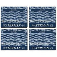 Waterman S0110910 Lot de 4 etuis de 8 cartouches d'encre grand format Bleu effacable (4 x 8 paquets bleu)