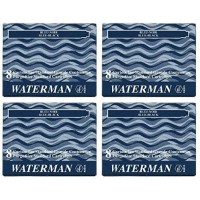 Waterman S0110910 Lot de 4 etuis de 8 cartouches d'encre grand format Bleu effacable (4 x 8 paquets bleu)