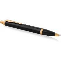 Parker IM stylo bille | laque noire avec attributs or | pointe moyenne| encre bleu | coffret cadeau