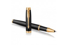 Parker IM stylo roller IM | laque noire avec attributs or | pointe fine | encre noir | coffret cadeau