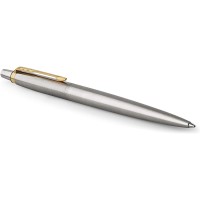Parker Jotter stylo bille |acier inoxydable avec attributs or | pointe moyenne | encre bleue | coffret cadeau