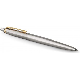 Parker Jotter stylo bille |acier inoxydable avec attributs or | pointe moyenne | encre bleue | coffret cadeau