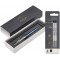 Parker Stylo-bille Jotter Waterloo bleu avec attributs chromes + Quink Recharge Encre Noire Stylo Bille Pointe Moyenne