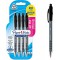 Paper Mate FlexGrip stylos gel | 0,7 mm | Encre noire | Lot de 4