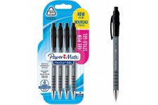 Paper Mate FlexGrip stylos gel | 0,7 mm | Encre noire | Lot de 4