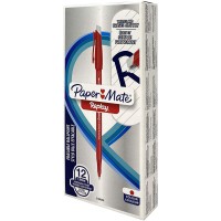 Paper Mate Replay Lot de 12 stylos a  bille effacables a  40° pour anniversaire de mariage, couleur rouge