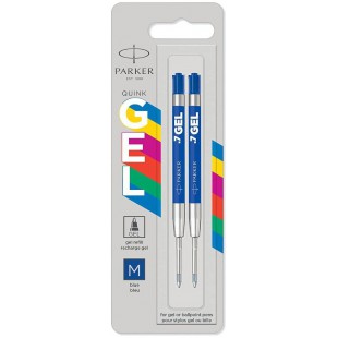 Parker Jotter Originals recharges pour stylo a  encre gel | Recharges d'encre gel bleu | pointe moyenne (0,7 mm) | lot de 2