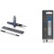 Parker Stylo-bille roulante IM, pointe fine et recharge d'encre noir, garniture chromee bleu mat + recharge pour stylo a  bille 