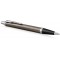 Parker Stylo-bille, pointe moyenne et recharge d'encre bleue, garniture chrome espresso fonce + recharge pour stylo a  bille, po