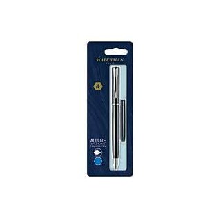 Waterman Graduate Allure Stylo-plume, Laque Noir Mate, encre bleue, emballe Sous Blister