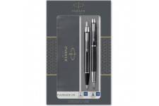 Parker IM Duo Coffret-cadeau avec Stylo Bille et stylo plume | Finition noire avec attributs chromes