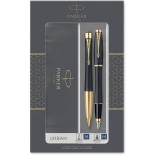 Parker Urban 1931593 Stylo plume Finition Noir estompee avec Attributs Dores