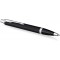 PARKER IM stylo bille | noir mat avec finitions chrome | pointe moyenne avec encre bleue | coffret cadeau