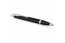 PARKER IM stylo bille | noir mat avec finitions chrome | pointe moyenne avec encre bleue | coffret cadeau