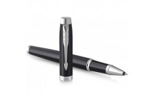 PARKER IM stylo roller | noir mat avec finitions chrome | pointe fine | encre noire | coffret cadeau