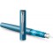 Parker stylo plume Vector XL | Laque turquoise metallisee sur laiton | Plume moyenne avec recharge d'encre bleue | Coffret cadea