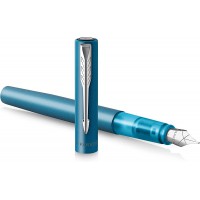 Parker stylo plume Vector XL | Laque turquoise metallisee sur laiton | Plume moyenne avec recharge d'encre bleue | Coffret cadea