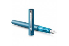 Parker stylo plume Vector XL | Laque turquoise metallisee sur laiton | Plume moyenne avec recharge d'encre bleue | Coffret cadea