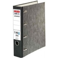 Lot de 5 Classeurs marbre maX.file nature 4 anneaux dos de 70 mm noir