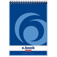 Lot de 5 Bloc-notes a  spirale x.book A7 50 pages 70g ligne Blanc