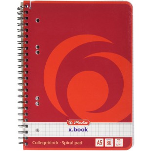 297531 Cahier reliure spirale A5 quadrille