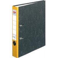 Lot de 5 : Classeur maX.file Nature - En carton - Couverture marbree - Bords renforces - Stable - Format A4 - 5 cm - Jaune